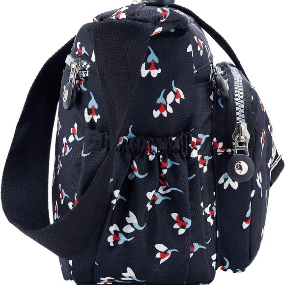 Women Crossbody Bag Nylon Polyester Small Multi Pocket Travel Work - Picture 4 of 9